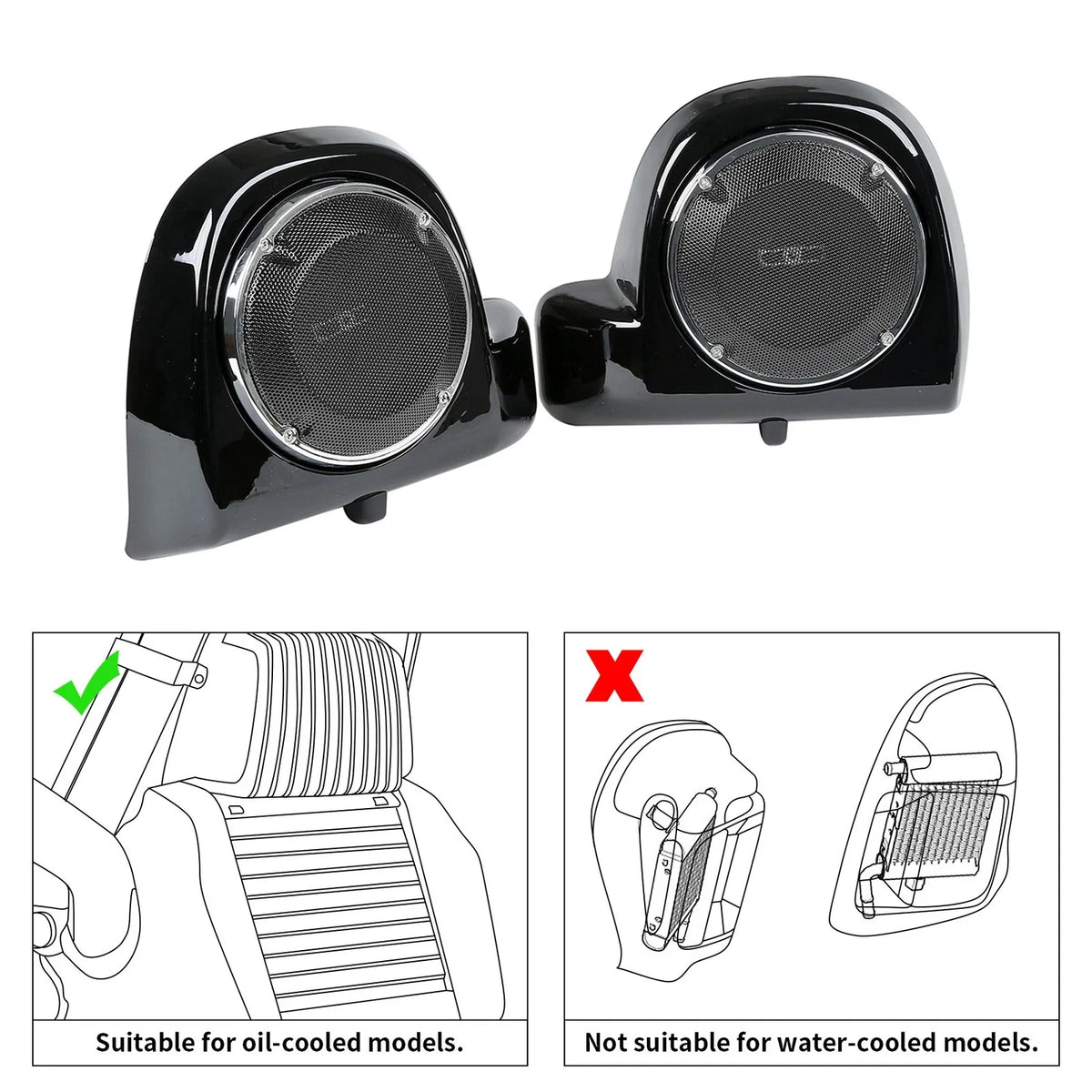 6.5" Fairing Pods with Speakers & Grills for Harley Touring (2014-2023)