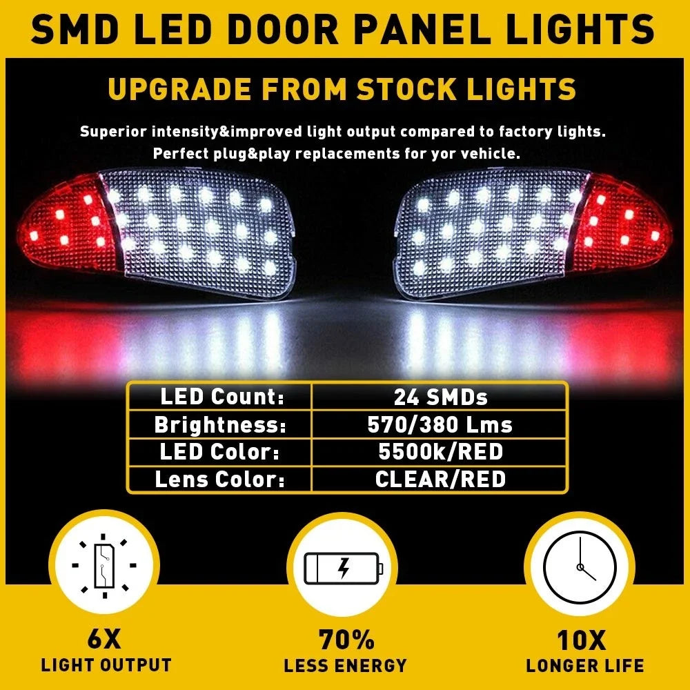 Interior Door LED Courtesy Light Pair for Ford F150 F250 1997–2003