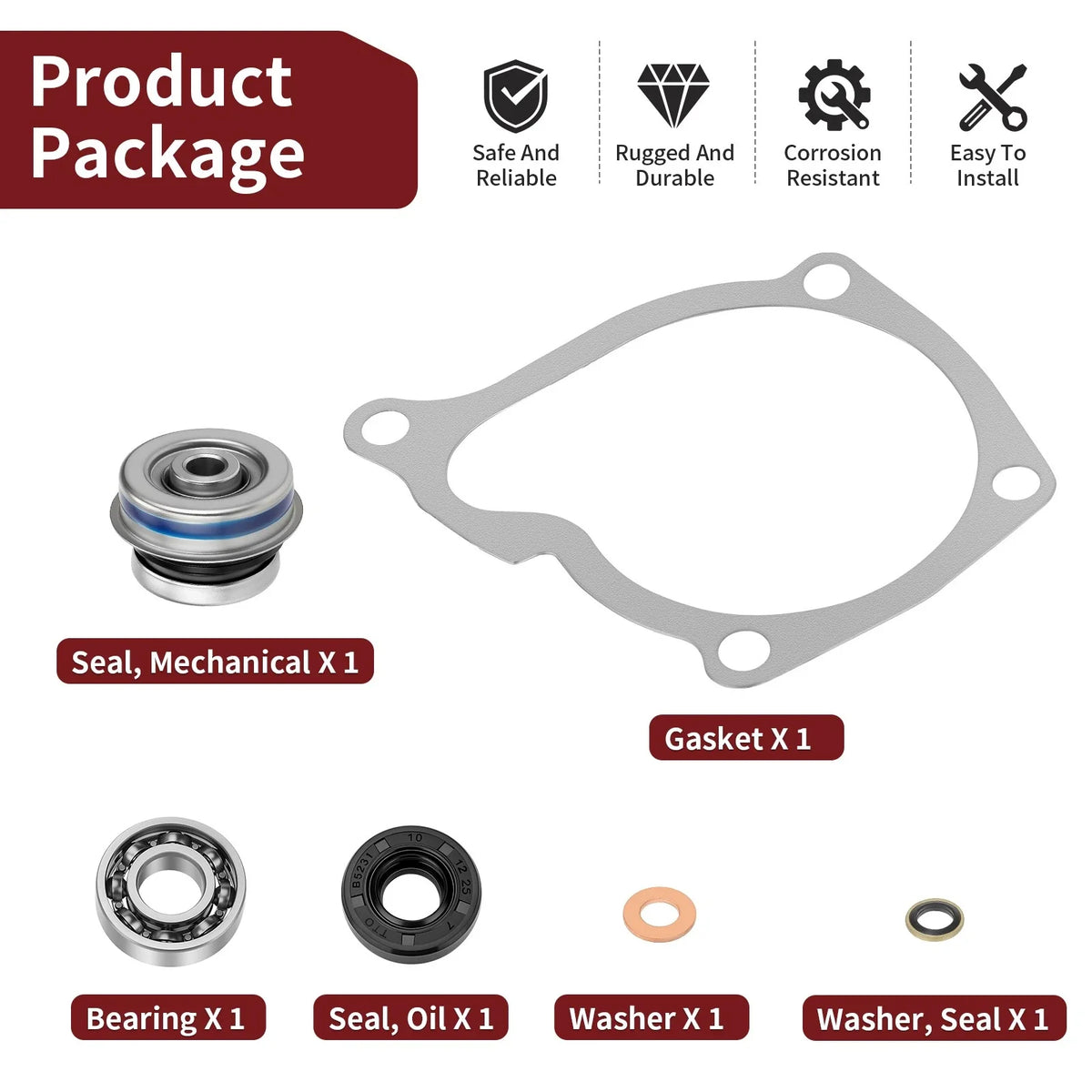 Water Pump Seal Kit 3084837 for Polaris 500, 400 Sportsman