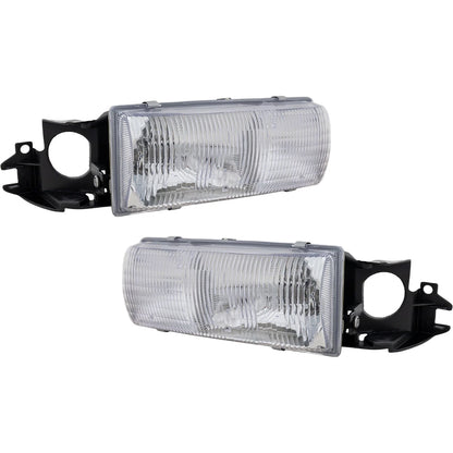 Headlights Pair Set with Mounting Panel for Chevy Caprice (1991–1996)