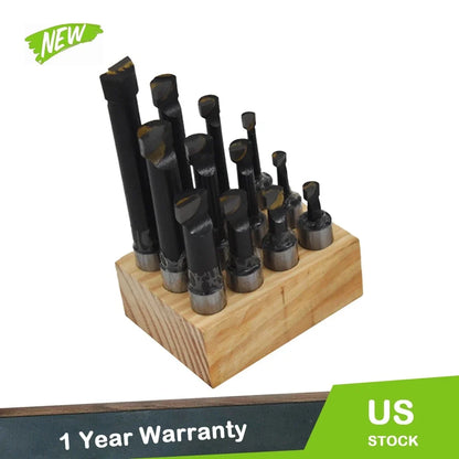 Carbide Tipped Boring Bars Set for Lathe - 12 Pieces, 5/8" Shank