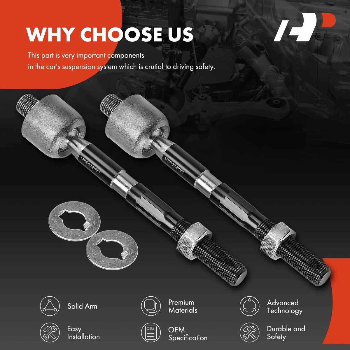 2X Front Tie Rod Ends for Kia Optima (2011-2015) & Hyundai Sonata (2011-2014)