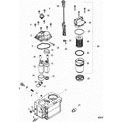 Fuel Filter Kit for Gen 3 Mercury MerCruiser (35-8M0093688, 8M0204703)
