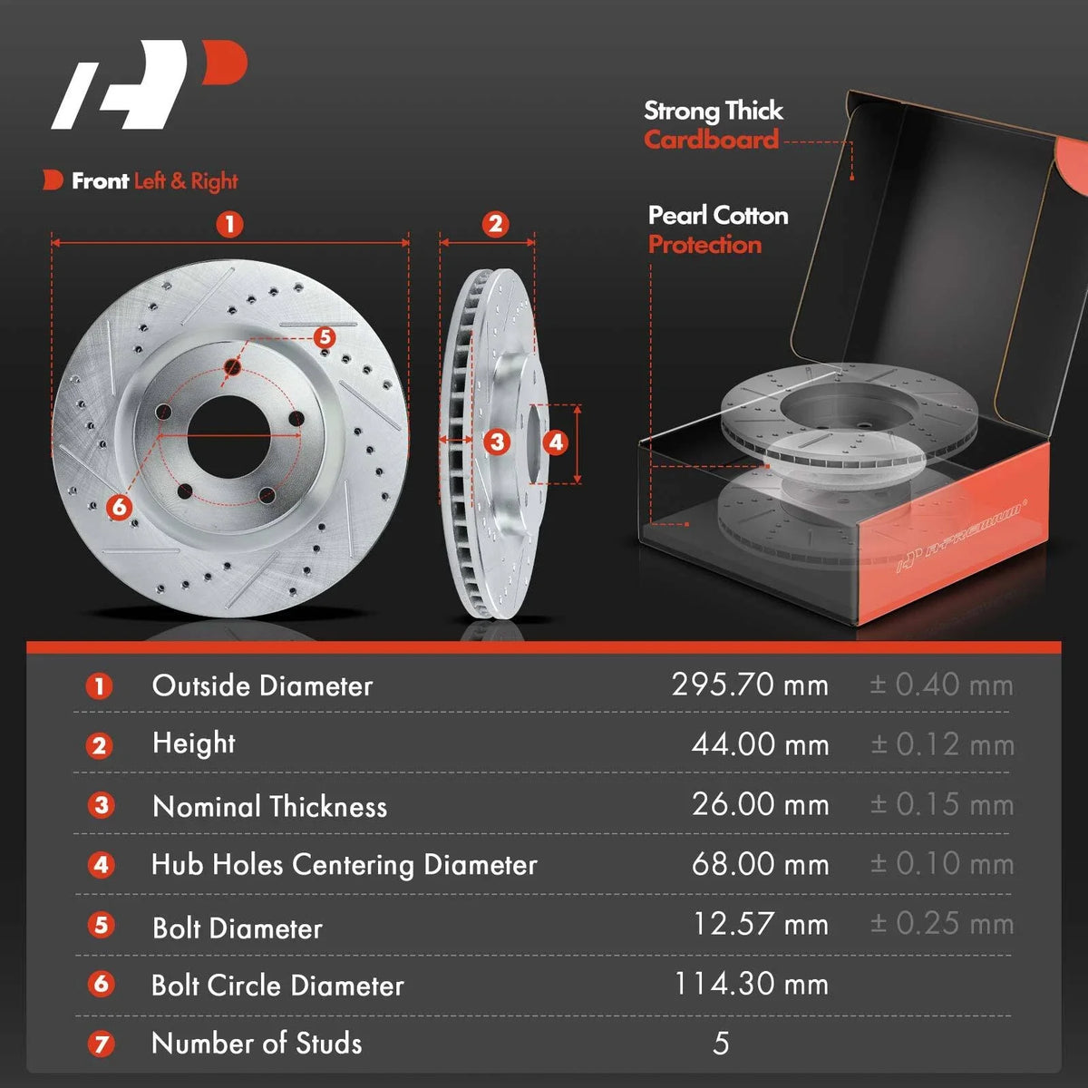 Ceramic Brake Pads and Drilled Rotors for Nissan Sentra 2007-2012