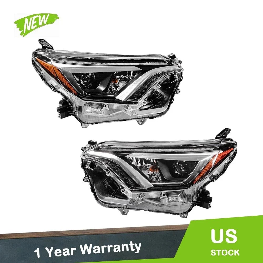 LED DRL Headlight Assemblies (Set of 2) for 2016-2018 Toyota RAV4