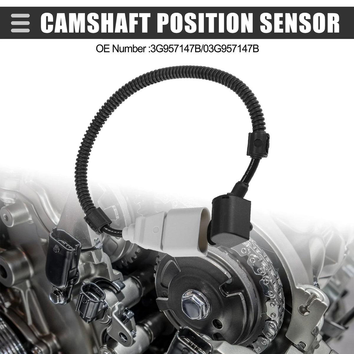 Camshaft Position Sensor for Volkswagen Jetta (2005–2006) No. 3G957147B