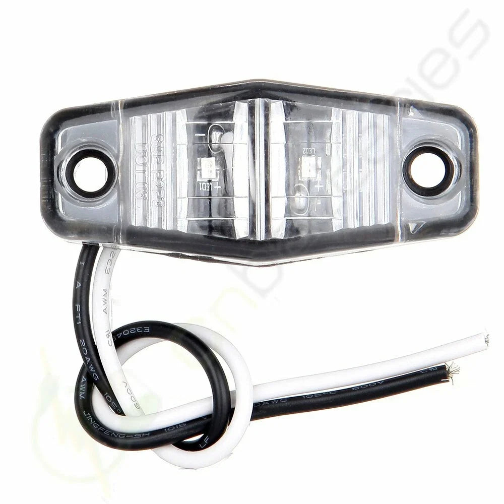 2X Clear Lens Amber LED Clearance Lamp Mini Side Marker 2.5