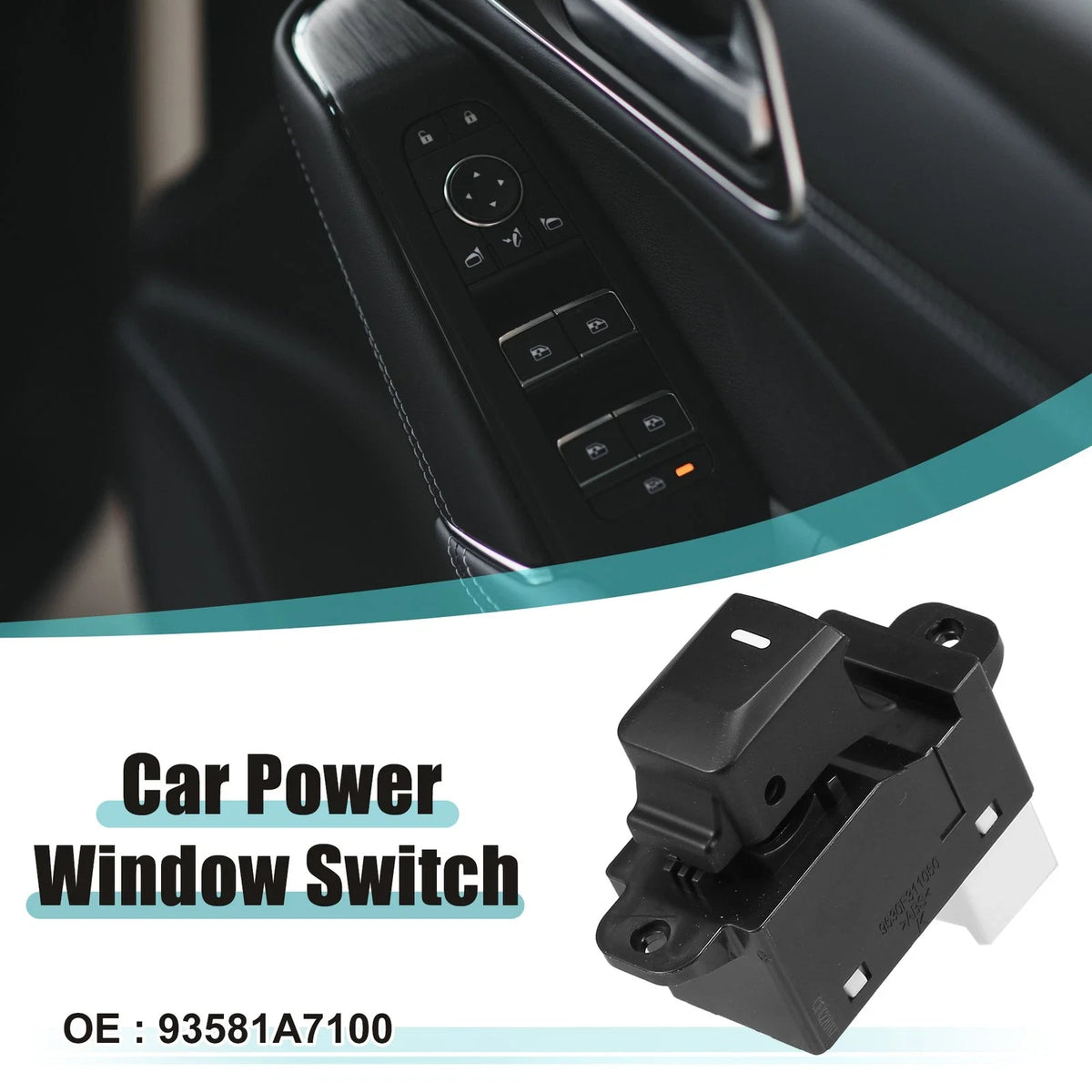 Power Window Switch for KIA Cerato (2016) - Front Right Side, Black