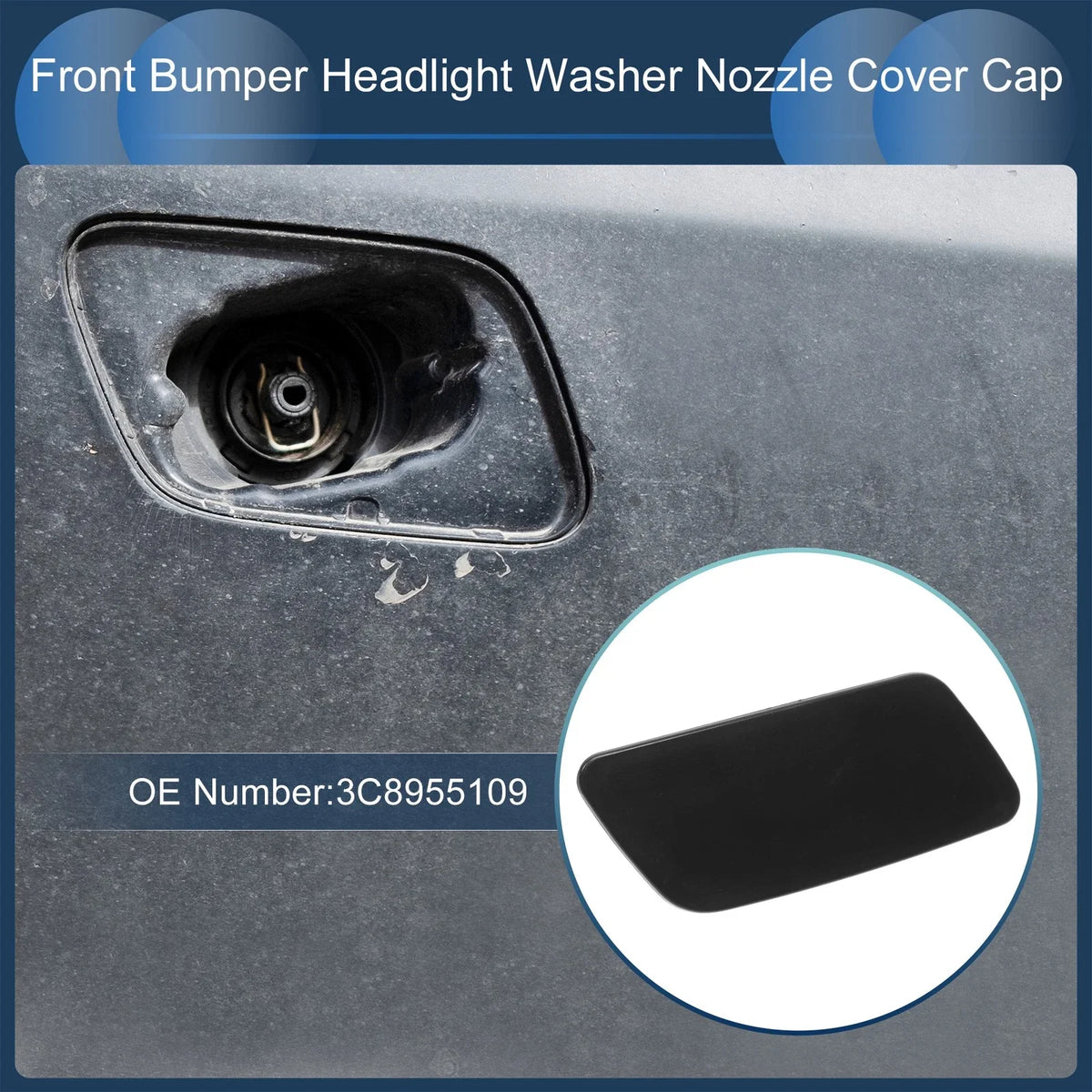 Front Left Washer Nozzle Cover Cap for Volkswagen Passat CC (2008–2012)
