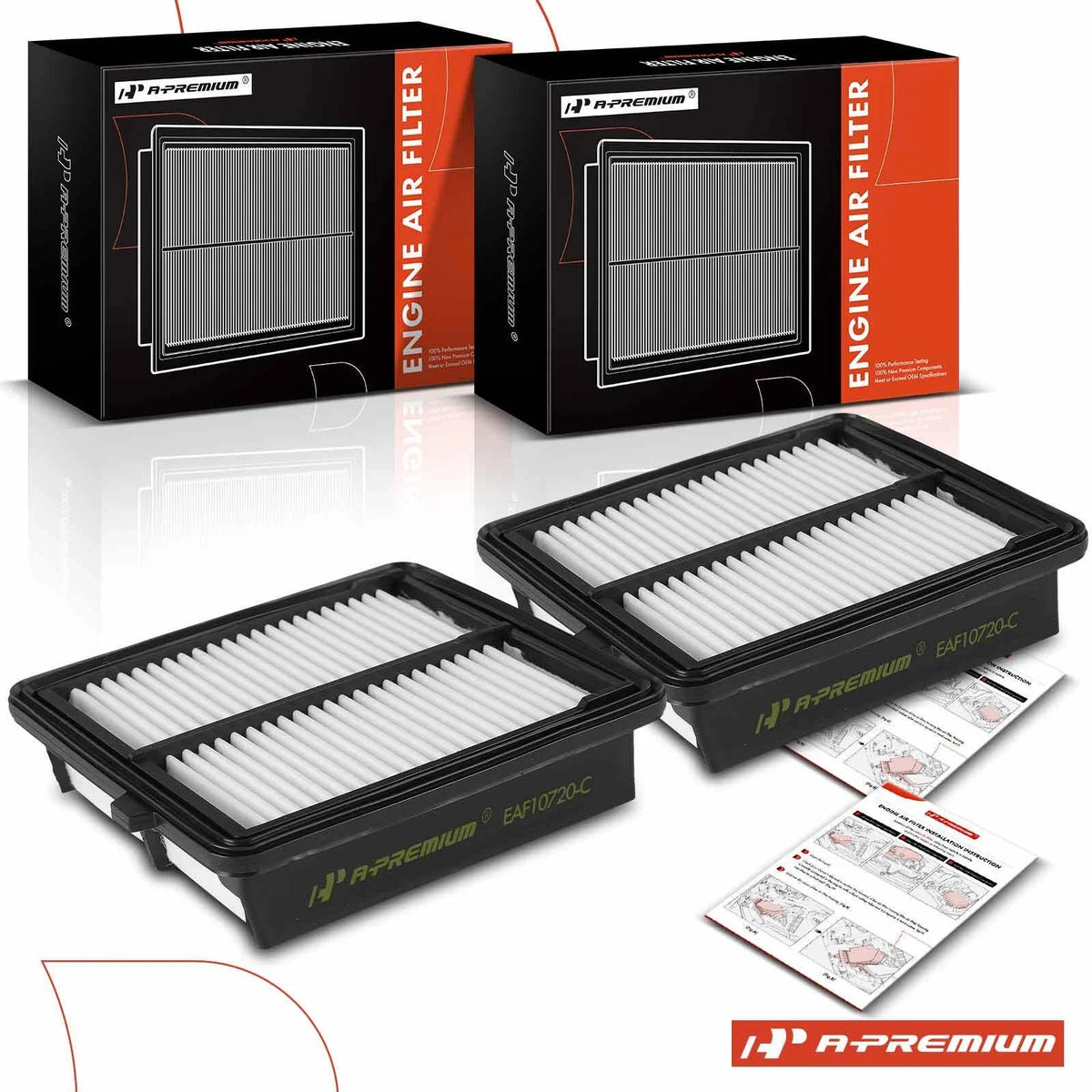 2X Engine Air Filter for Honda Insight (2010–2014)
