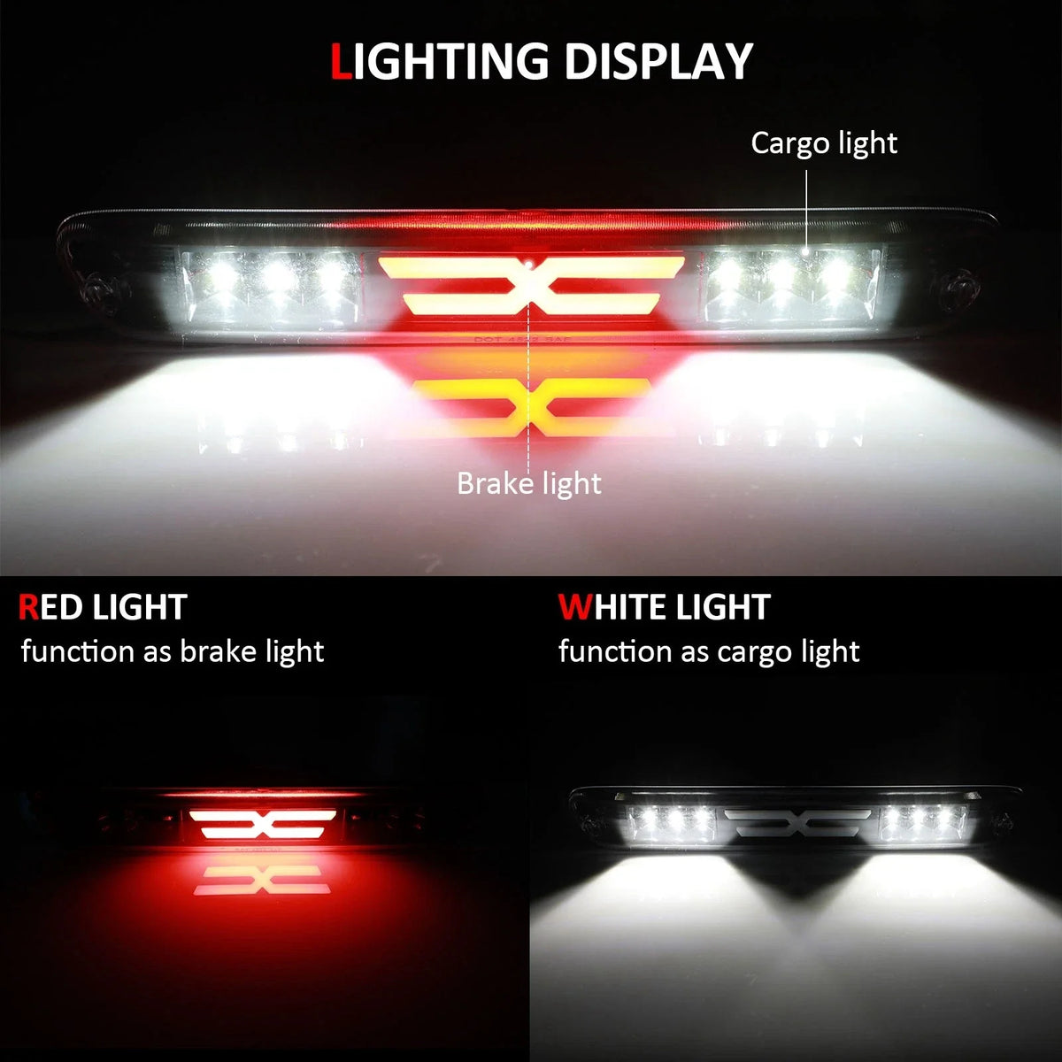 3rd Brake Light for Chevy Colorado GMC Canyon (2004–2012) Black Housing Clear Lens