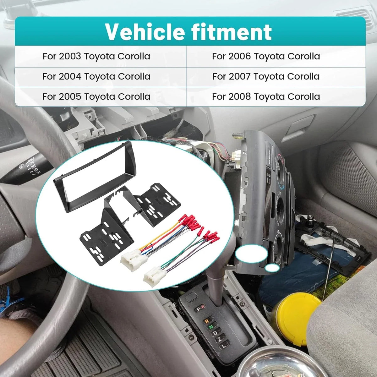 Radio Installation Kit & Audio Frame for Toyota Corolla 2003-2008