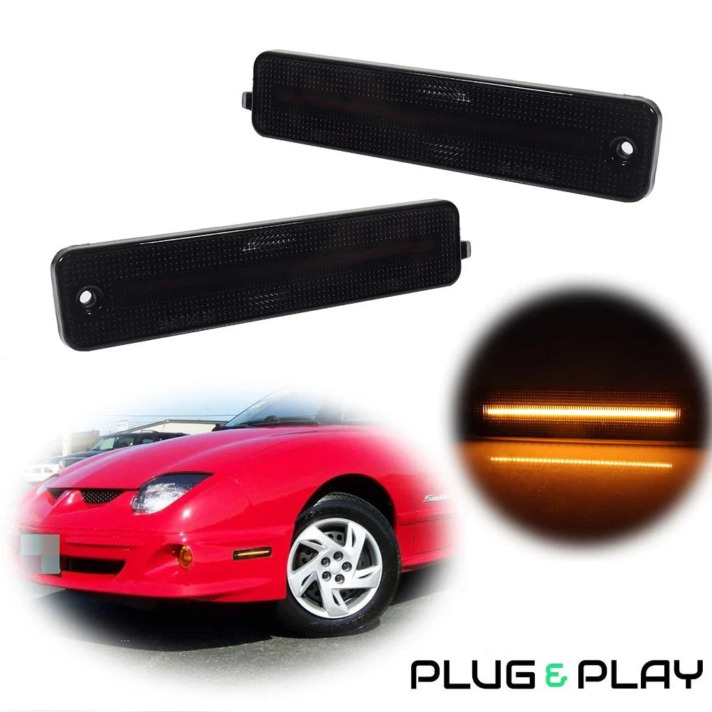 2X Front Bumper Amber LED Side Marker Lights for Pontiac Sunfire (2000–2005)