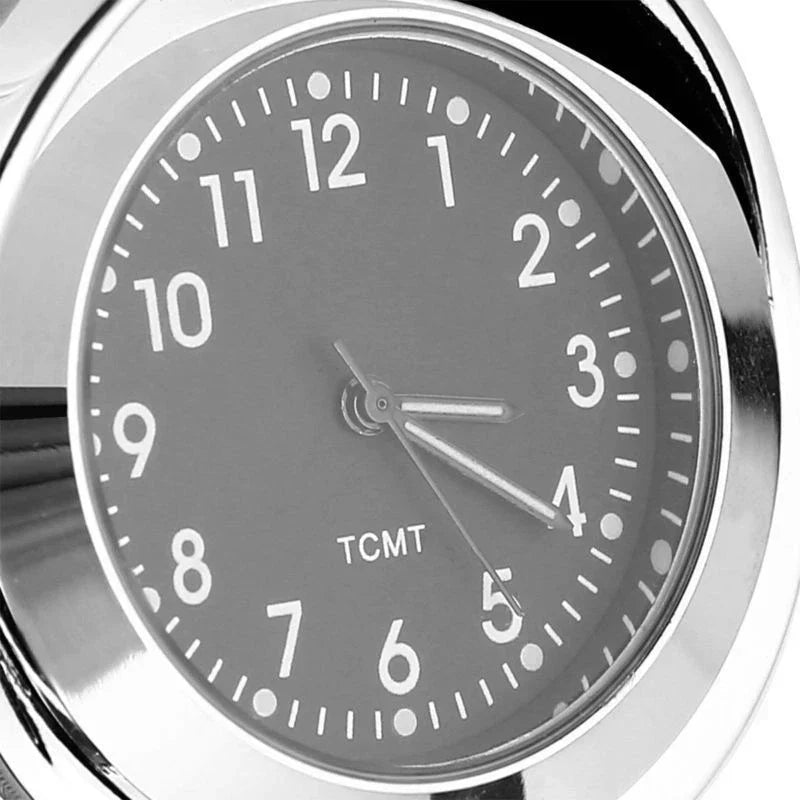 Chrome/Black 1.25" Handlebar Clock Clamp for Harley Motorcycles