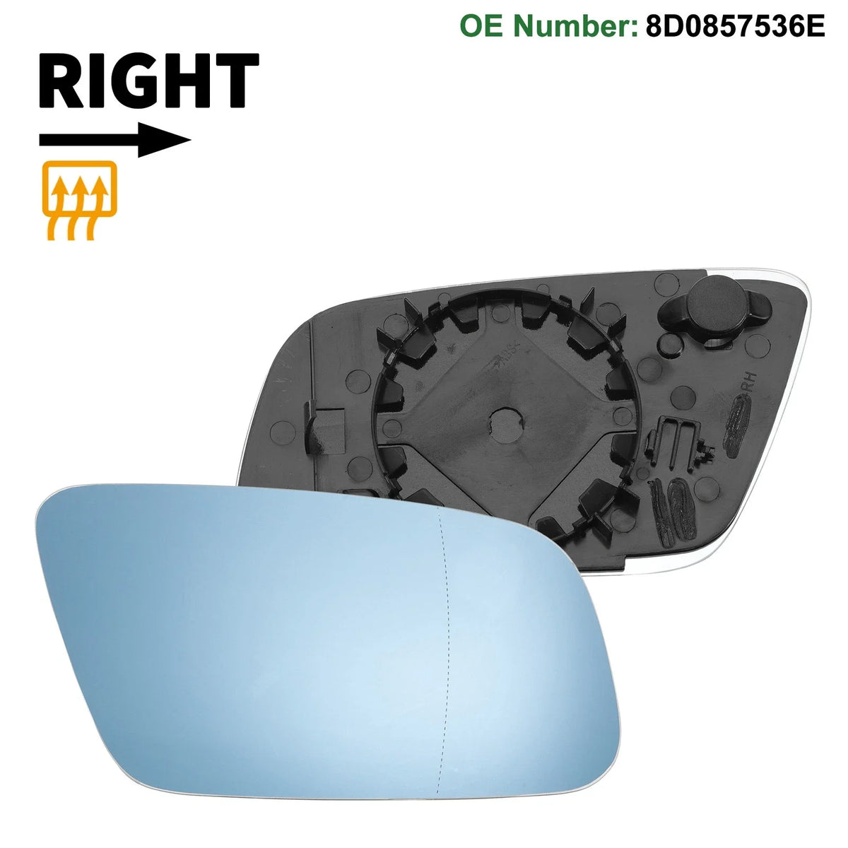 Heated Right Side Mirror Glass for Audi A3 (2000–2003)