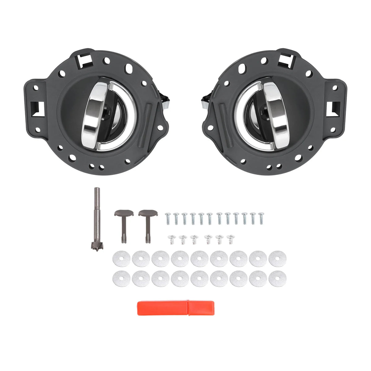 Set of 2 Gray Chrome Inside Inner Door Handles for Jeep Commander (2006–2010)