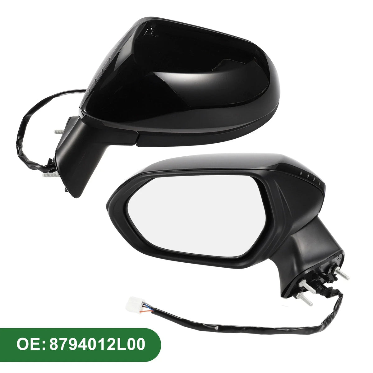 Left Side Door Mirror for Toyota Corolla (Manual Folding, Gloss Black)