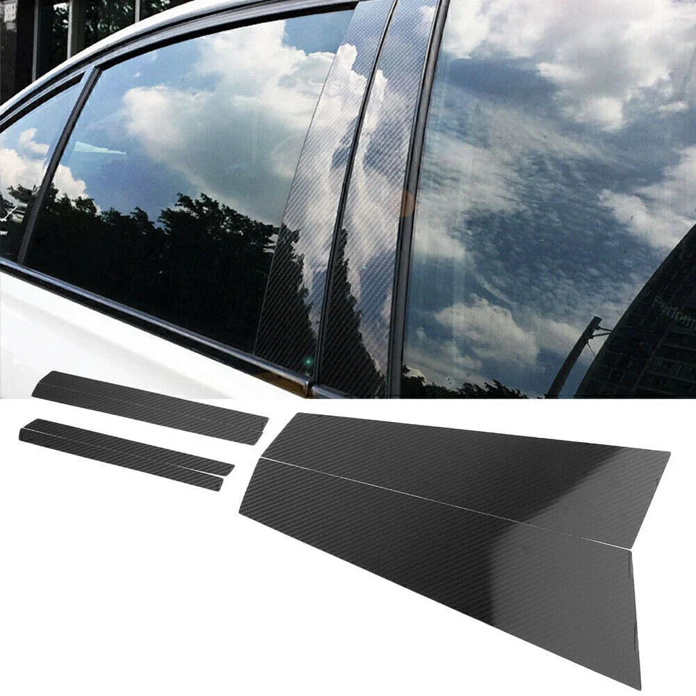 Set of 6 Carbon Fiber Window B Pillar Trim Covers for BMW F07 (2012–2017)