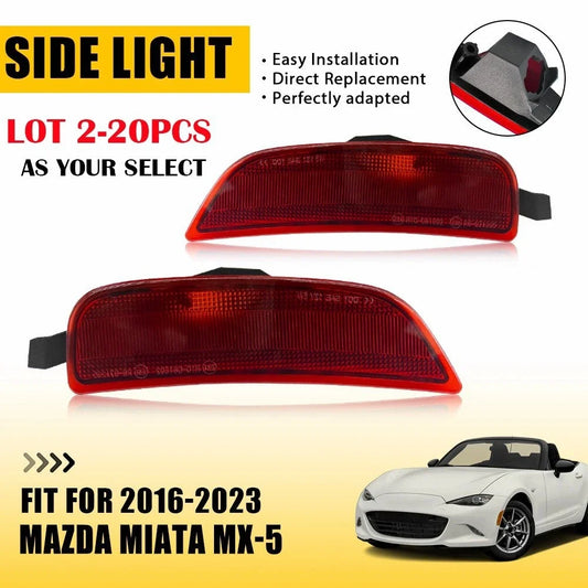 2X Fender Side Marker Light Housings for Mazda Miata MX-5 (2016–2023) Red Lens