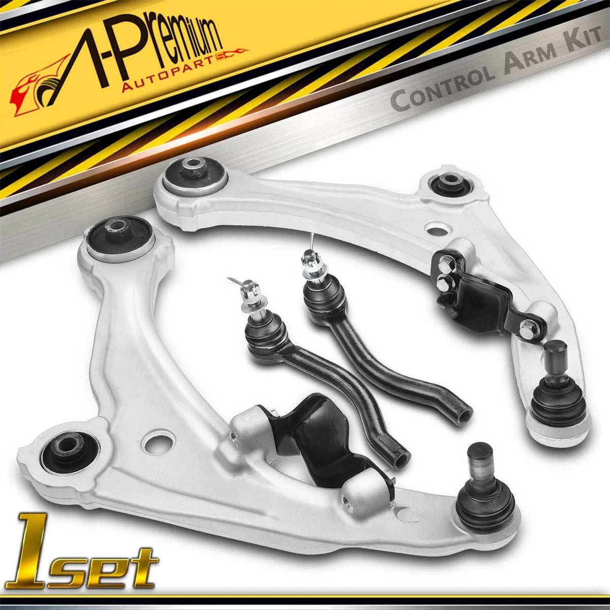 Set of 4 Front Lower Control Arm Assembly & Tie Rod for Nissan Altima (2007–2013)