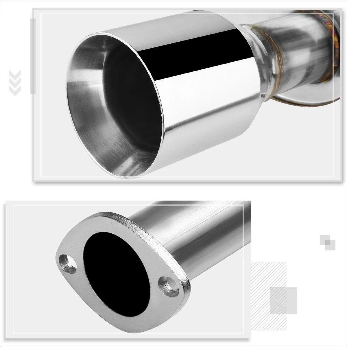 4" Rolled Dual Muffler Tip Catback Exhaust for Nissan Maxima 2004-2008