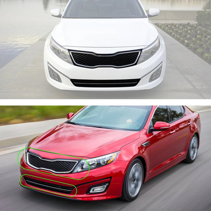 Front Bumper Upper & Lower Radiator Grille Chrome for Kia Optima (2014–2015)