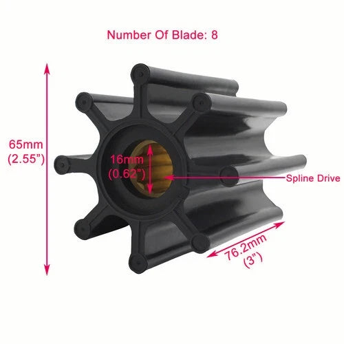 Flexible Impeller Replacement for Jabsco CEF 500177, Volvo 3583602