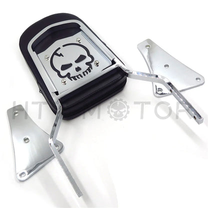 Chrome Skull Sissy Bar Backrest for Kawasaki Vulcan 1500 (1986–2013)
