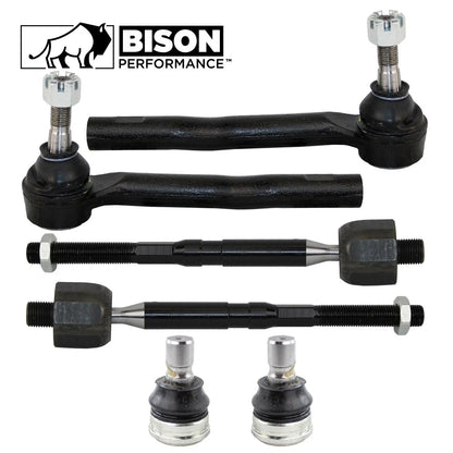 Front 6pc Ball Joint & Tie Rod End Kit for Mazda 2 (2015–2020)
