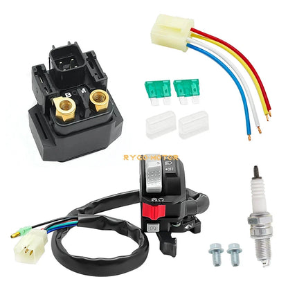 Start Stop Switch with Starter Relay Plug Kit for Yamaha Kodiak 400 2000-2001