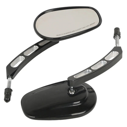 Gloss Black Rear View Mirrors Set for Harley Sportster & Touring
