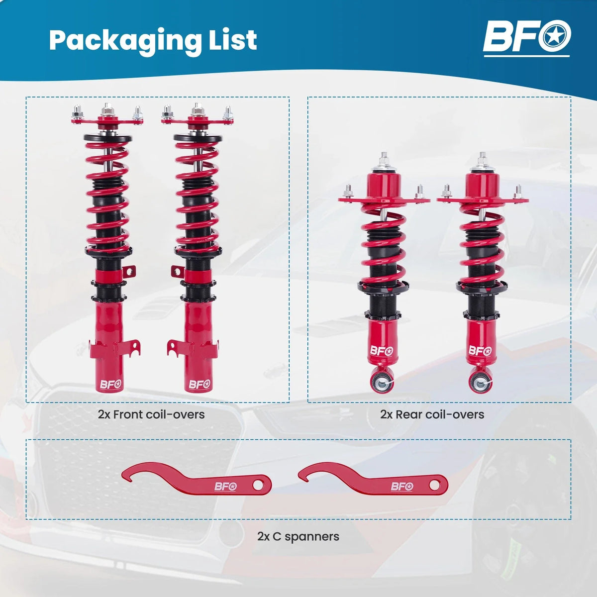 Height Adjustable Coilover Kit - Honda CR-V 2007–2011 Shocks & Springs