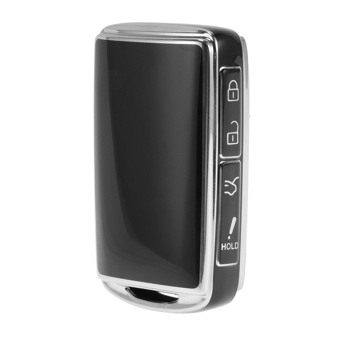 TPU Silicone Car Key Case for Mazda 2/3/5/6 (4 Buttons) - Black/Silver Edge