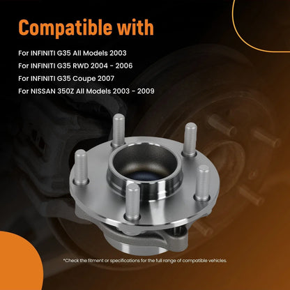 Front Hub and Bearing Set (5 Bolt) for Infiniti G35/350Z 2003-2009