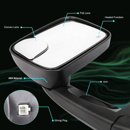 Heated Power Tow Mirrors for Ram 1500 (2002–2008) & 2500/3500 (2003–2009)