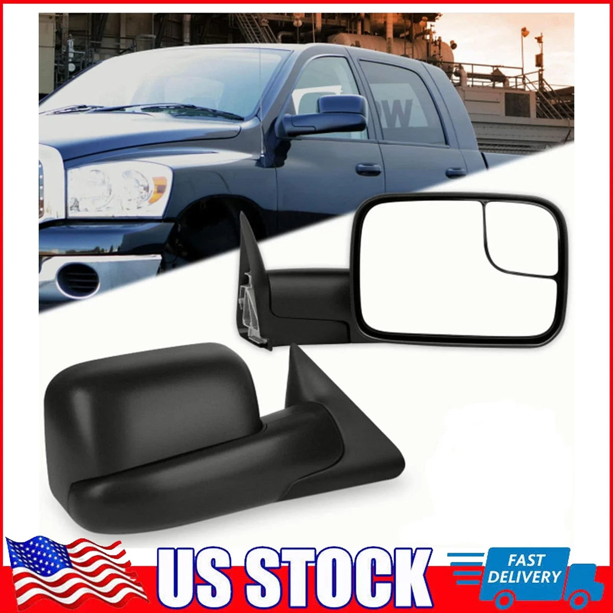 Manual Tow Mirrors for Dodge Ram 1500 2500 3500 (1994–2001)