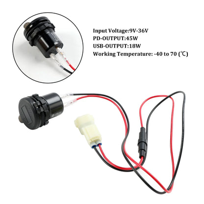 12V Charger with USB+C Socket for Honda NX400 (2024)