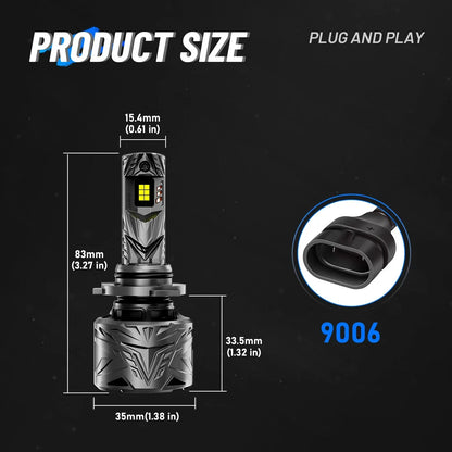 9006 HB4 LED Bulbs - Pair for Toyota Hilux N70 Vehicles