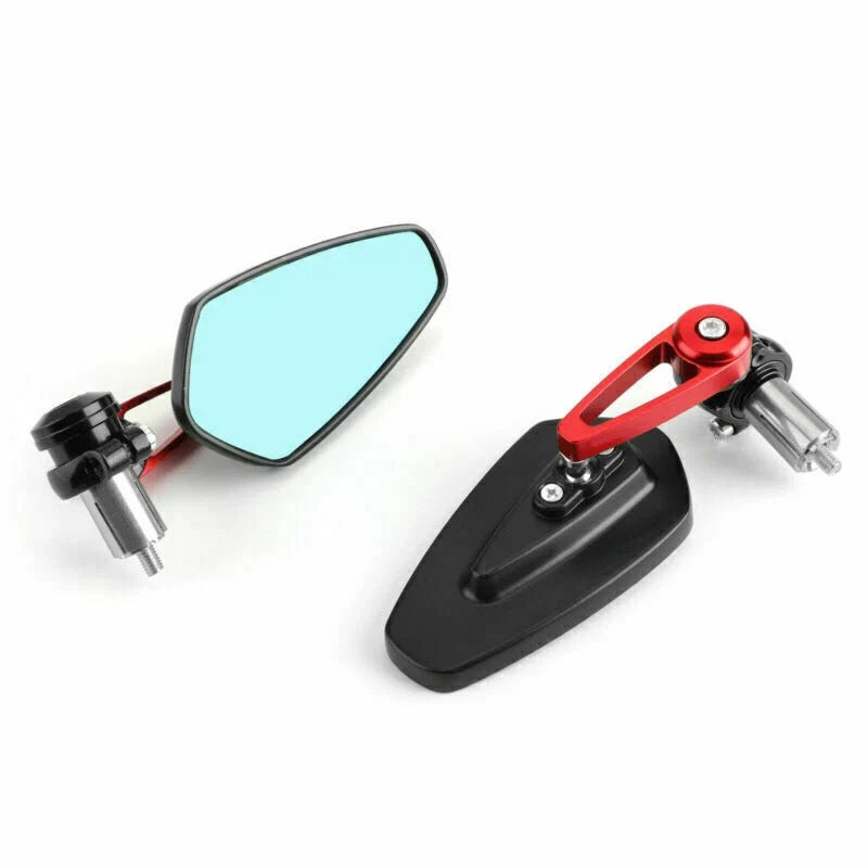 Motorcycle Rearview Mirrors - Pair of 7/8" Red Handle Bar Ends