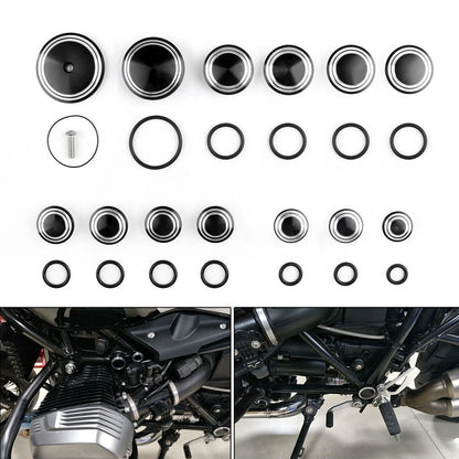 Frame Hole Caps (Set of 2) for BMW R Nine T R1200 2014-2016 - Black