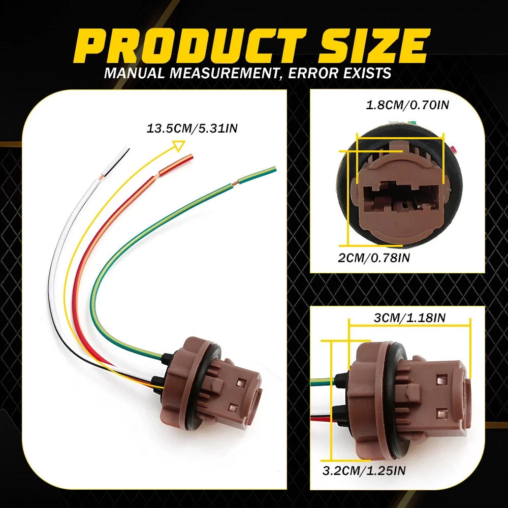 7443 Pigtail Wire Female Socket for Universal Front Turn Signal Lamp