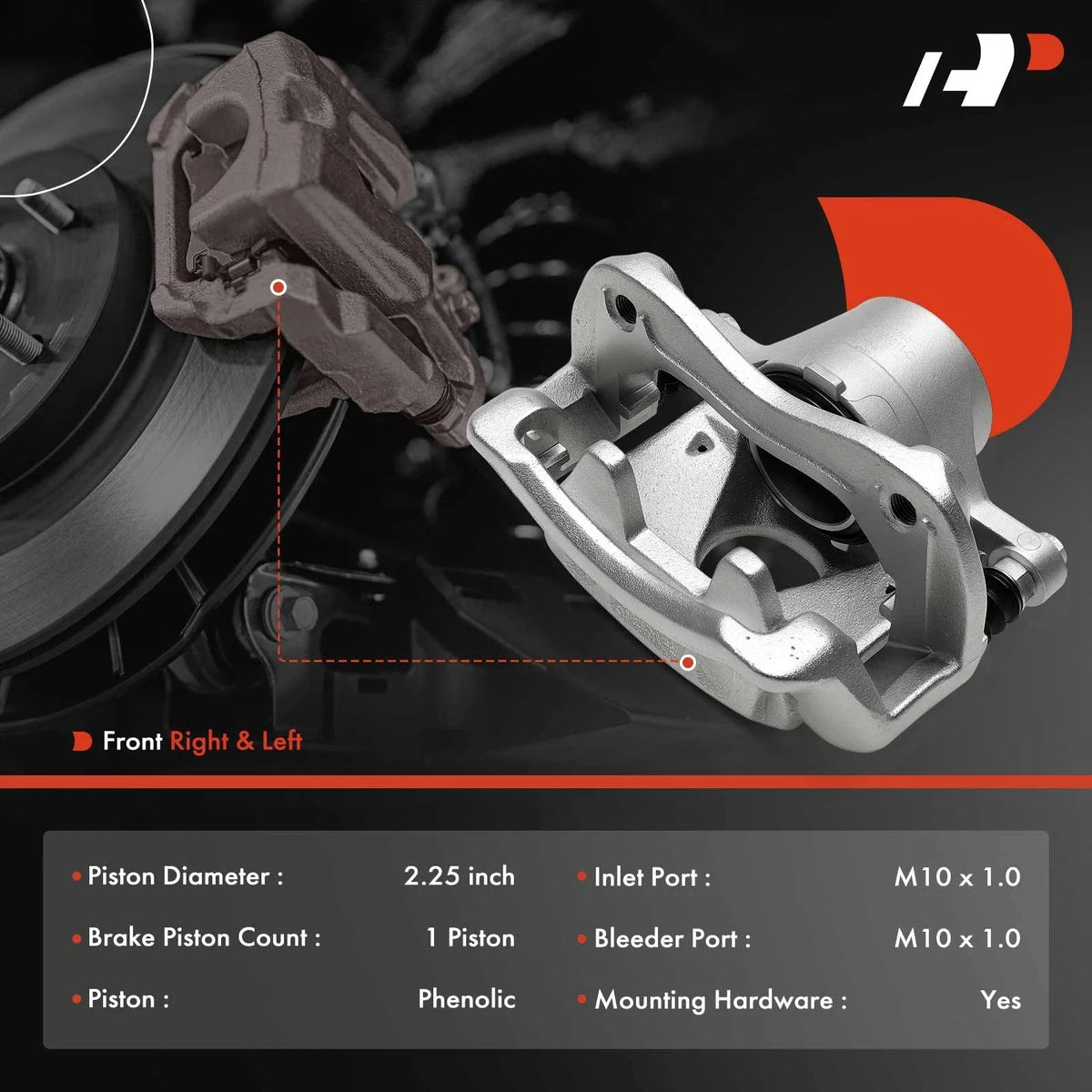 Front Brake Calipers for Kia Niro (2017-2022) & Hyundai Ioniq (2017-2022)