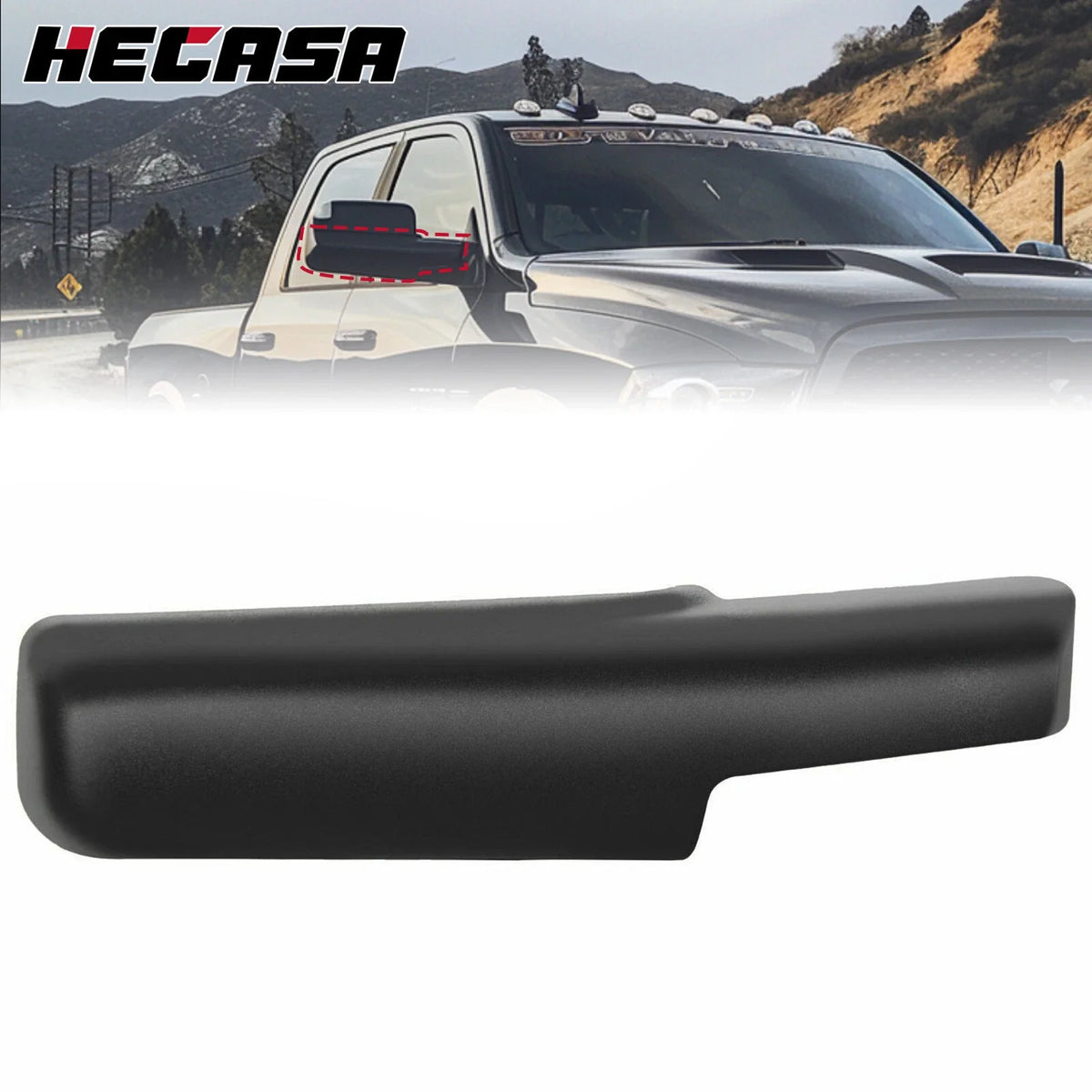 Tow Mirror Cover Cap Right Side for 2014-2023 Dodge RAM Passenger
