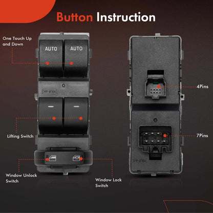 Window Control Switch for Ford Fusion, Mercury Milan (2011-2012)