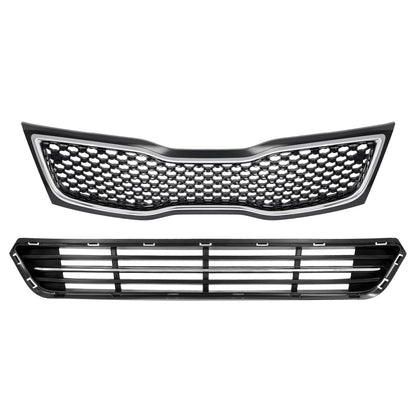 Bumper Grille Grill Set (Upper & Lower) for Kia Optima 2014-2015