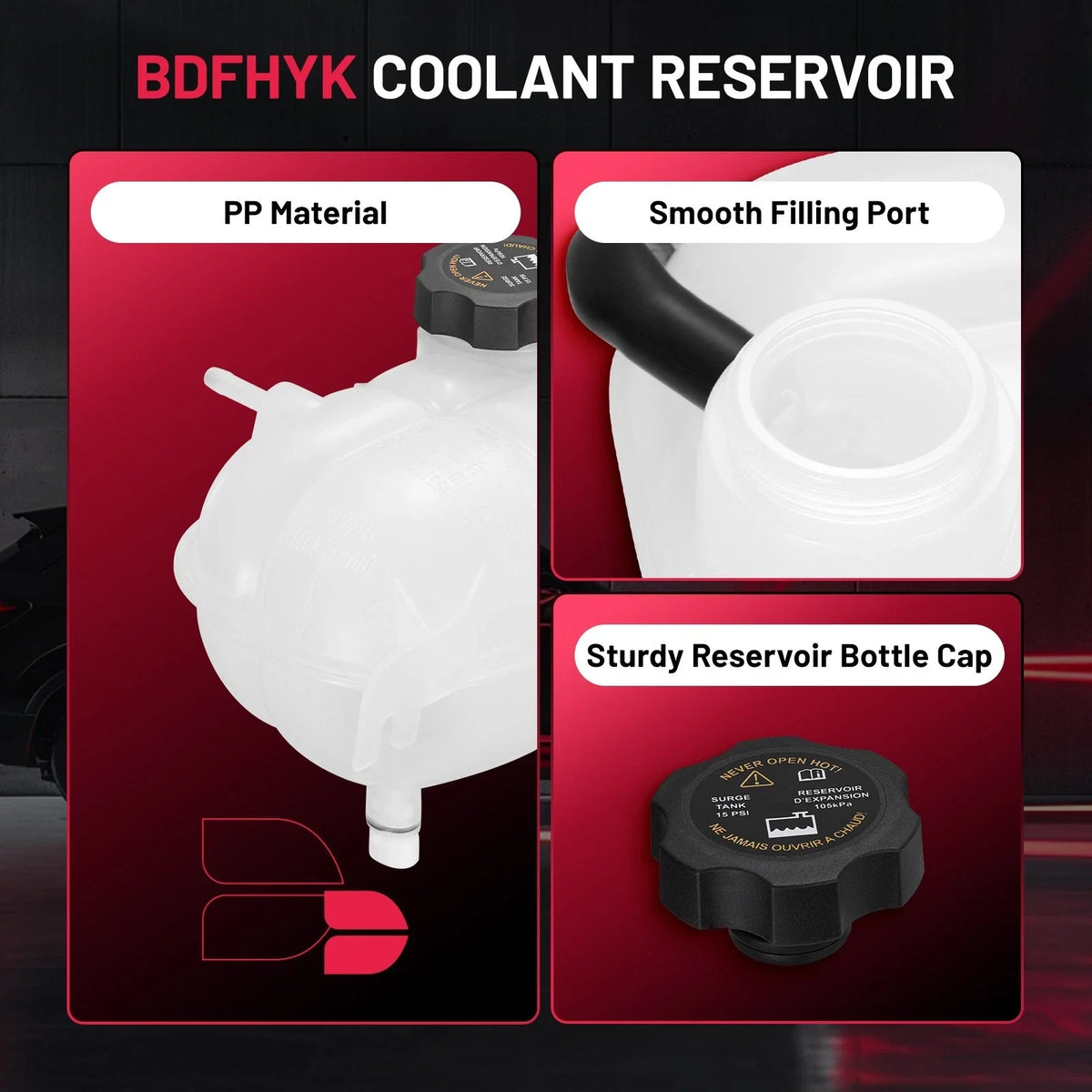 Coolant Overflow Reservoir for Saturn Ion 2.2L (2003–2007) Pontiac Solstice (2006–2009)