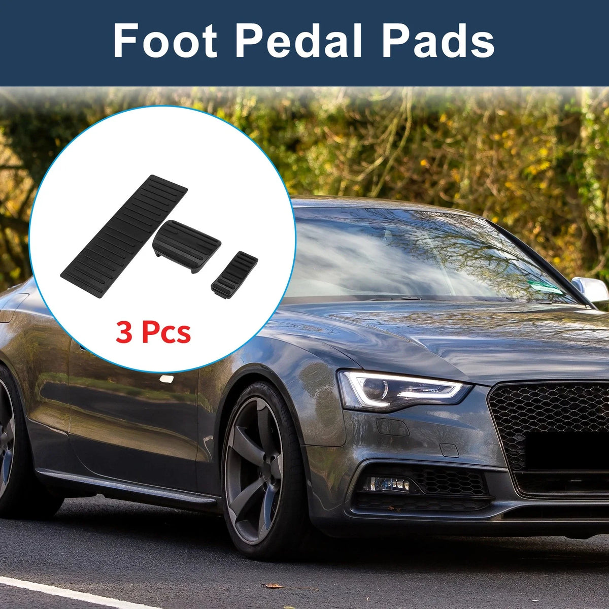 3 Pcs Automatic Foot Accelerator Pedal Covers for Audi A4 A5 A6 Q5 (2014–2020)