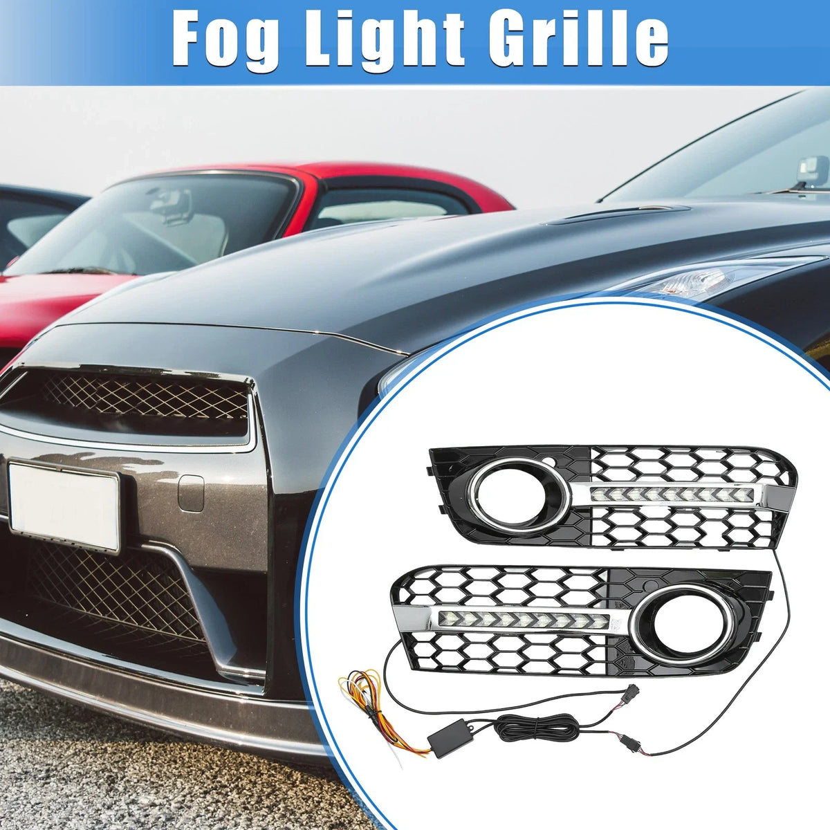 Front Bumper Fog Light Grille with LED 8KD807682 for Audi A4 B8 (2009–2011)