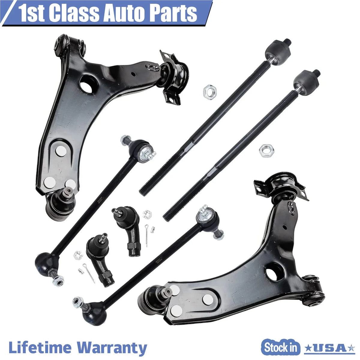 Set of 8 Lower Control Arms Ball Joints Sway Bars for Ford Focus (2000–2004)