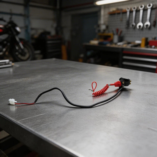 Compact Engine Stop Button with Tether for ATV Motorcycle (2010–2023)